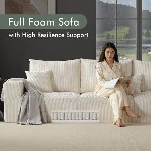 113" Modular Sectional Sofa 3 Seats Boneless Couches for Living Room