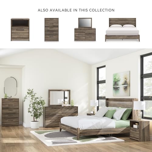 Gray King Bedframe Wood Panel with LED