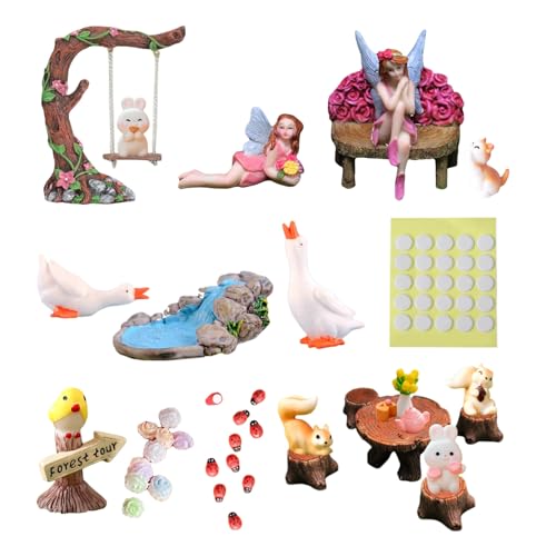 Swing Set of 42 Pcs Miniature Fairy Garden Accessories Outdoor Decor Figurines (42 Count)