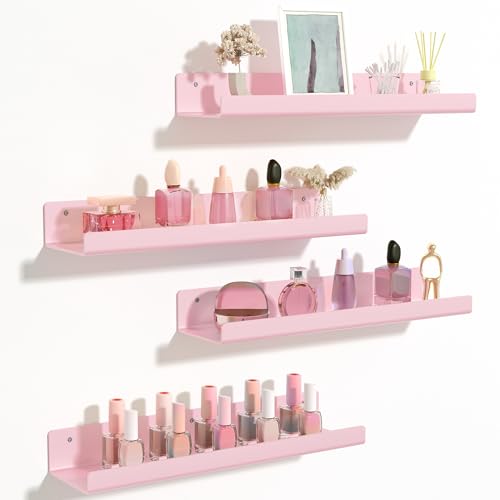 4 Pcs 15" Acrylic Shelves for Wall Decor and Display (4 Count)
