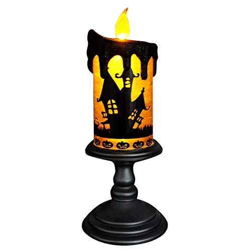 Bats Halloween Snow Globe Flameless Candle Battery Operated