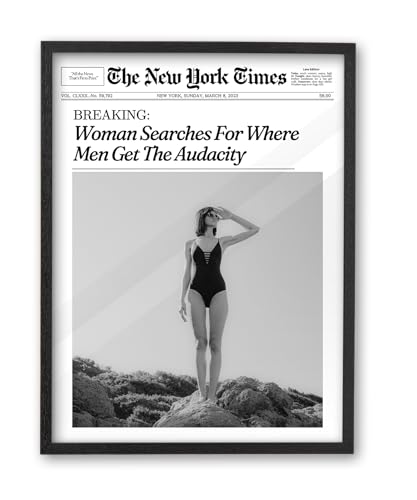 8x10in Where Men Get the Audacity Framed Newspaper Wall Art