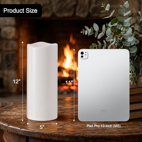 12"x5" Large Waterproof Outdoor Flameless Candles with Remote Timer