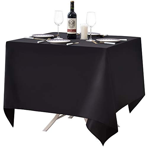 Small Black Square Tablecloth 85x85 Inch for Restaurant