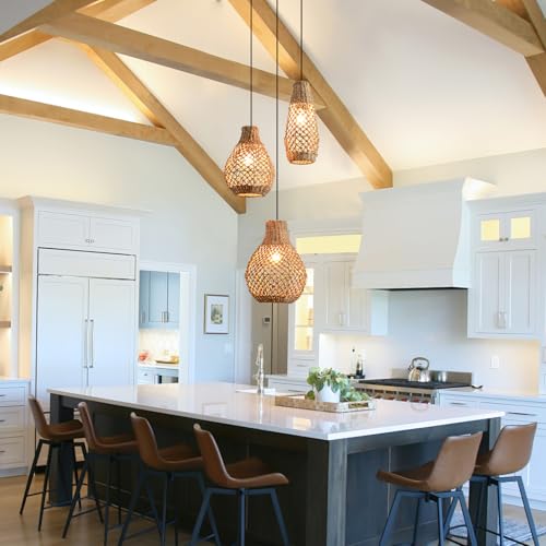 3 Light Rattan Pendant Light