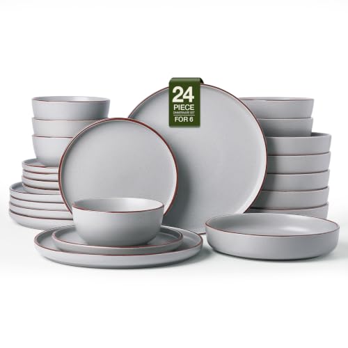 Mercury 24 Piece Dinnerware Set with Pasta Bowls