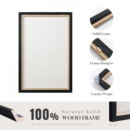 Extra Large Framed Navy Blue Abstract Wall Art for Living Room