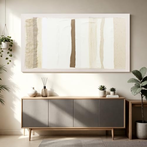 Neutral Wall Art Decor Modern Canvas Art Wall Decor Brown And White Artwork for Walls Oversized Wall Art Prints Large Wall Art for Living Room 29"X58" for Room Bedroom Office Decor