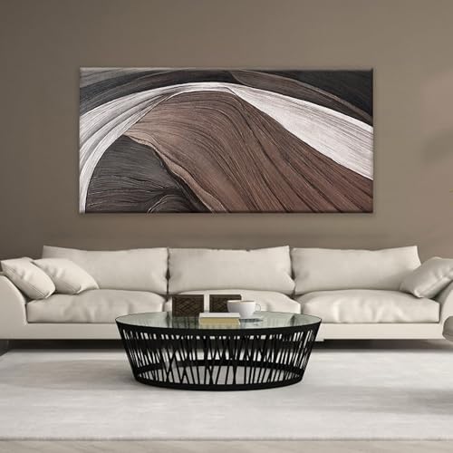 Large Abstract Wall Art For Living Room Pints Black And White Canvas Art Wall Decor Prints Picture Painting Brown Maximalist Decor Artwork For Bedroom Modern Home Wall Decor 29x58 In