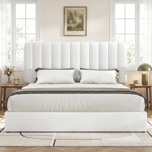 Full Size Upholstered Bed Frame with 4 Drawers and Headboard