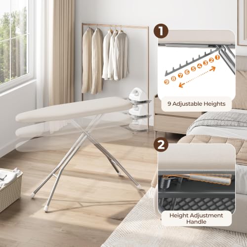 Ironing Board 43"x14" with Heavy Duty Iron Rest