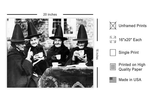 Vintage Witches Tea Party Poster