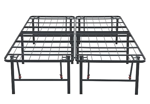 Foldable Metal Platform Bed Frame with Storage