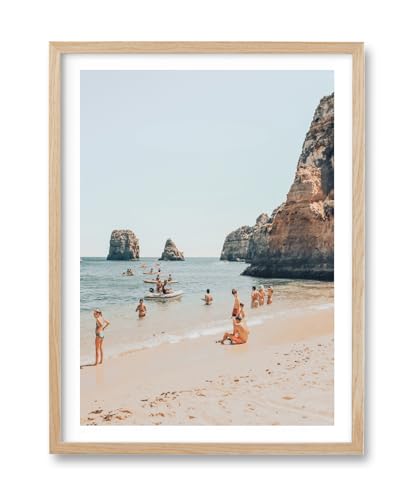 12x16IN Amalfi Coast Framed Wall Art Positano Coastal Print