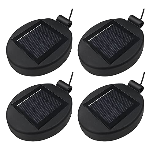 Solar Lantern Top LED Panel Lantern Lid Lights Replacement Part for Outdoor Flower DIY Solar Flower Lights Garden Patio Decor (4 Count)