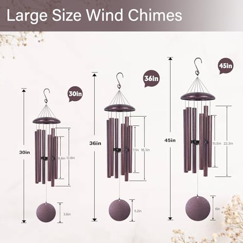 30"/36"/45" Cardinal Wind Chimes for Memorial Loss Loved One