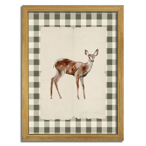 Wood Framed Deer Wall Art Print