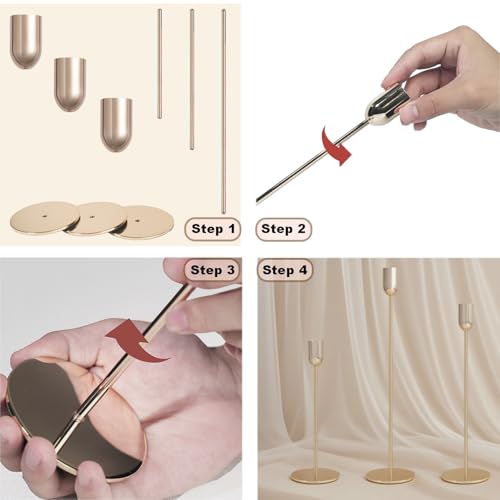 18 Pcs Glod Candle Holders Set (18 Count)