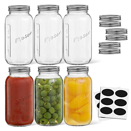 32 Oz Mason Jars With Lids (6 Count)