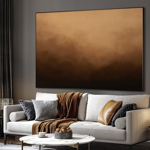 60"x72" Extra Large Framed Wall Art Warm Earth Tones Abstract Landscape Illustration for Home Living Room Bedroom Decor