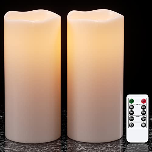 Waterproof Outdoor Flameless Candles with Remote Timer (2 Count)