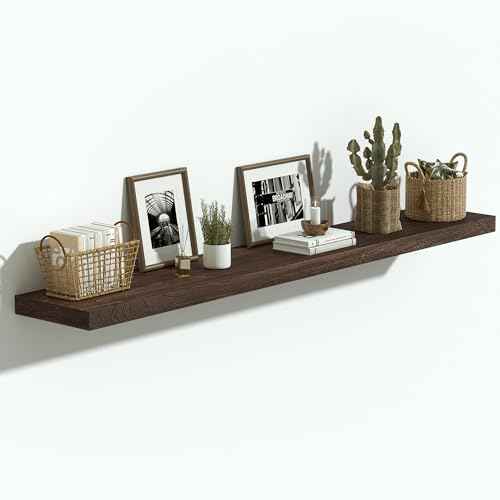 Elm Wood Floating Shelf 48x8” Set of 1