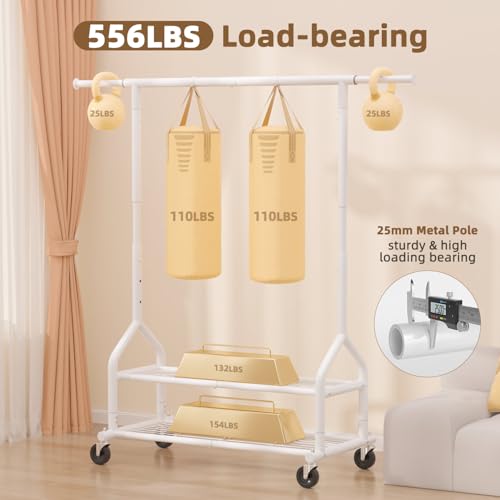 556 LBS Heavy Duty Rolling Clothes Rack