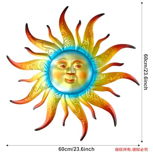 Large Metal Sun Wall Art Decor