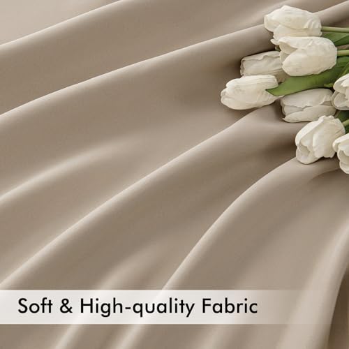 Taupe Back Tab Blackout Curtains 52x63 Inches Long 2 Panels Set (2 Count)