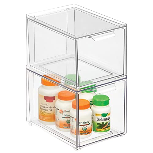 Plastic Bathroom Organizer Bin w (2 Count)