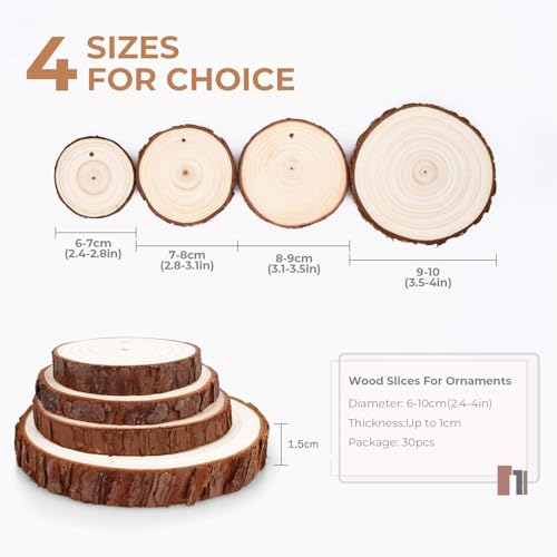 Wood Slices 30 Pcs 2.4 (30 Count)