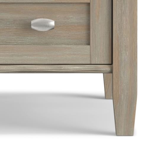 Warm Shaker 14" Wide Solid Wood End Table in Distressed Grey