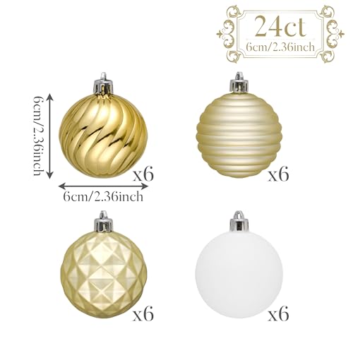 Christmas Ornaments Tree Decorations Set (24 Count)