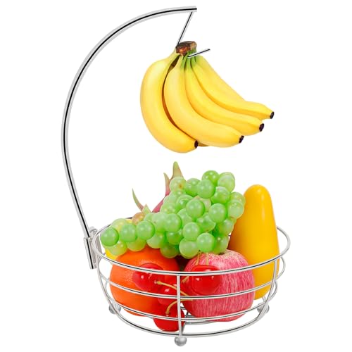 Countertop Fruit Basket Bowl with Banana Hanger