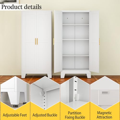 White Metal Storage Cabinet