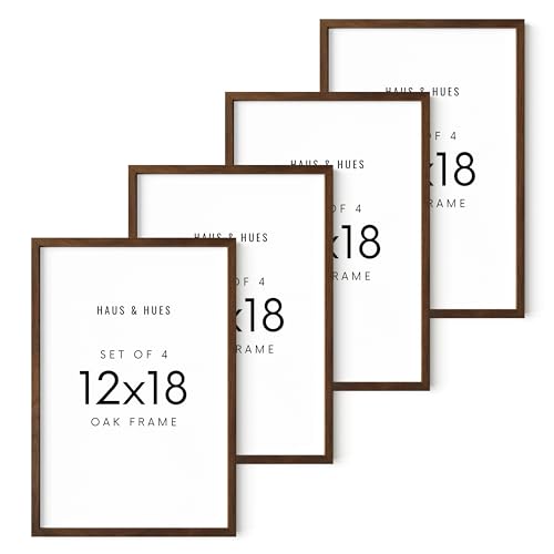 12x18 Walnut Oak Frame Set of 4