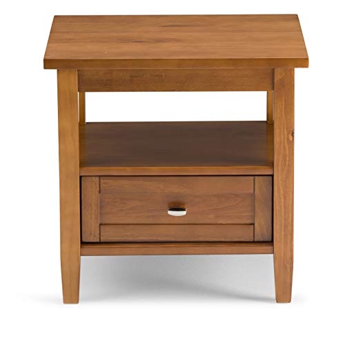 Warm Shaker 20" Wide Solid Wood End Table in Light Golden Brown