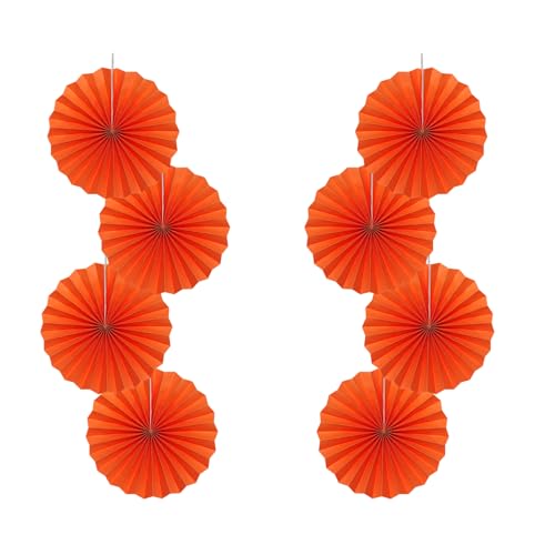 Orange Birthday Decorations DIY Orange Paper Fans Hanging Decoration 12in (30 Count)