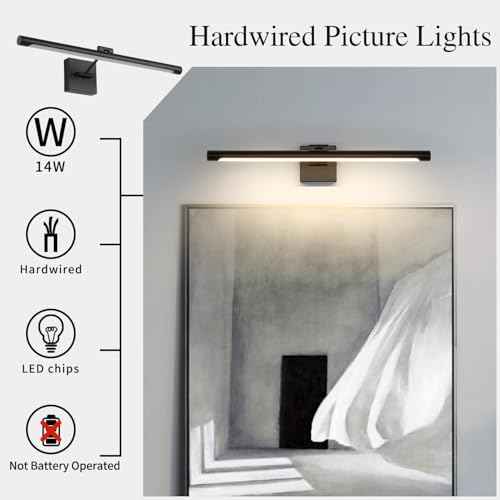 LED Picture Light Modern Black Art Display Light Artwork Display Light for Paintings 14W