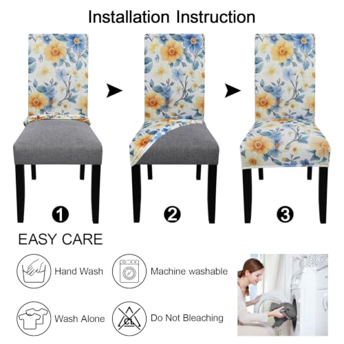 Pattern Chair Covers for Dining Room Set of 6