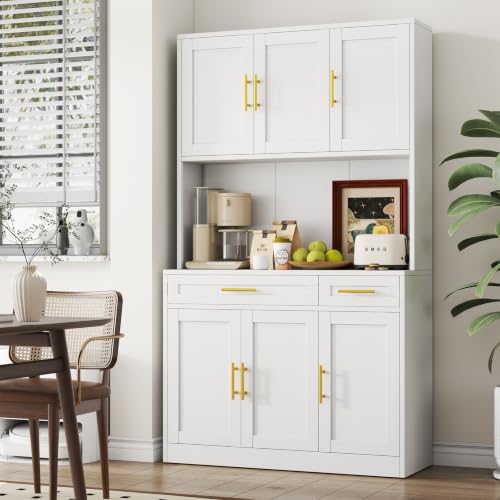 71" Metal Large Pantry Storage Cabinet with Adjustable Shelves