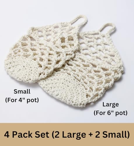 4 Pack Macrame Wall Plant Hanger for 6" & 4 in