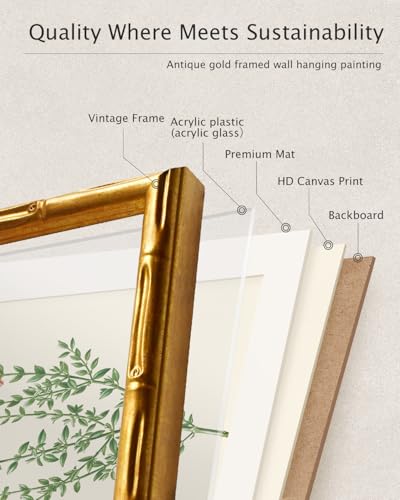 Gold Framed Bamboo Wall Art