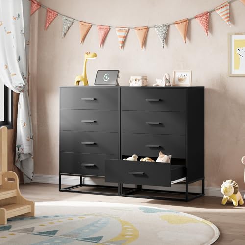 Black Dresser for Bedroom with 4 Drawers