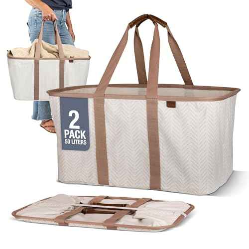 Collapsible Fabric Laundry Basket Tote Premium (2 Count)