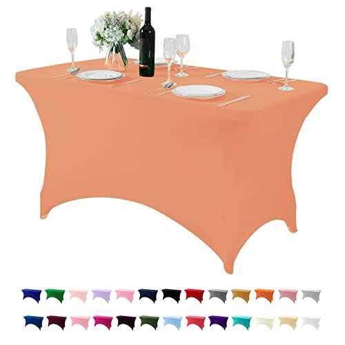 Spandex Table Cover for 4FT or 6ft or 8ft Table Universal Fitted Stretch Tablecloth for Party