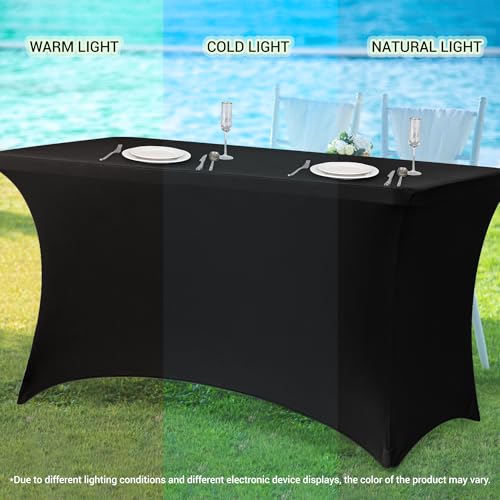 6ft Stretch Spandex Table Cover for Standard Folding Tables (2 Count)