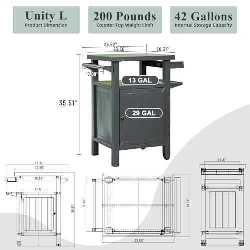 Domi Grill Carts Outdoor with Storage and Wheels