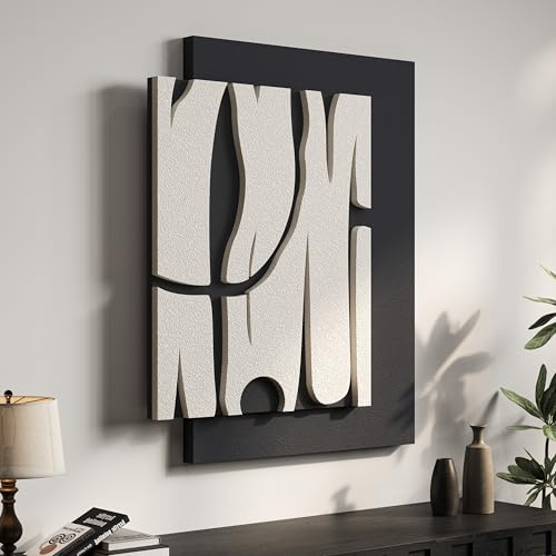 3D Black and White Abstract Wall Art