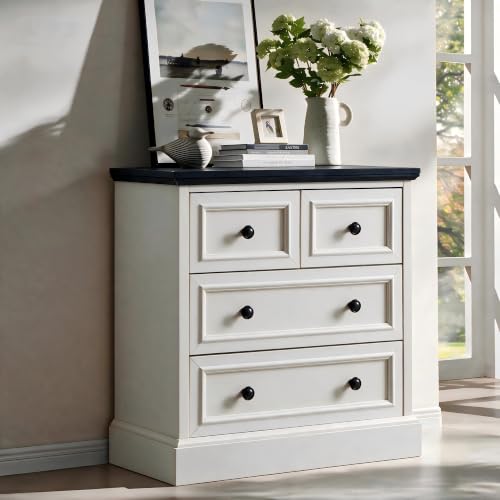 26" Wide Farmhouse 4 Drawer Dresser for Bedroom